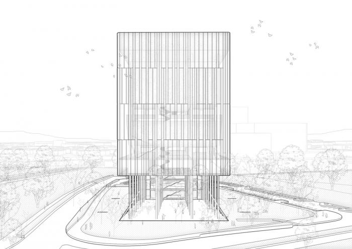 BIM建筑|飘在空间的白色“灯塔”：巴尼亚卢卡文化综合体 / Cosmos