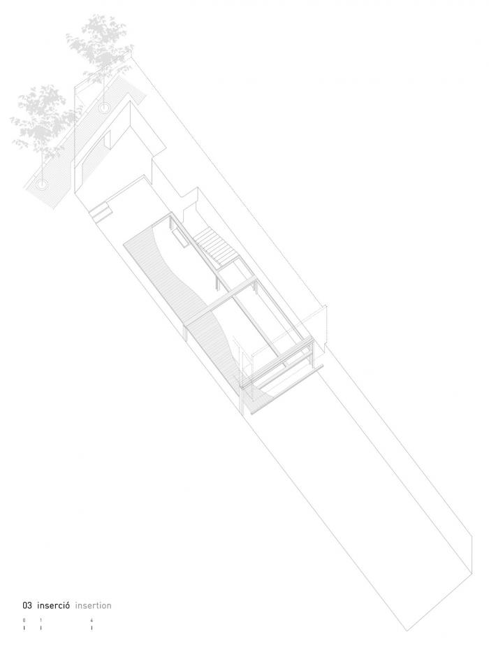 BIM建筑|巴塞罗那住宅改造，纵向贯通 / estudi08014
