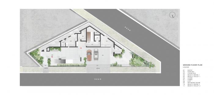 BIM建筑|班加罗尔三角住宅 / Cadence Architects