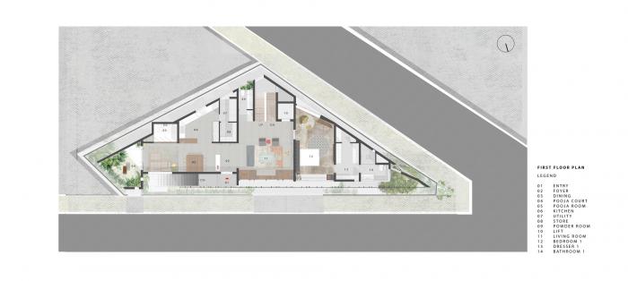 BIM建筑|班加罗尔三角住宅 / Cadence Architects