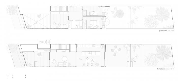 BIM建筑|巴塞罗那住宅改造，纵向贯通 / estudi08014