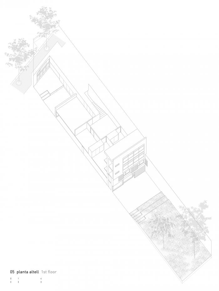 BIM建筑|巴塞罗那住宅改造，纵向贯通 / estudi08014
