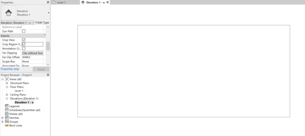 BIM问答|请问revit楼层平面创建好以后,新建了立面图层,但是绘图区域里...