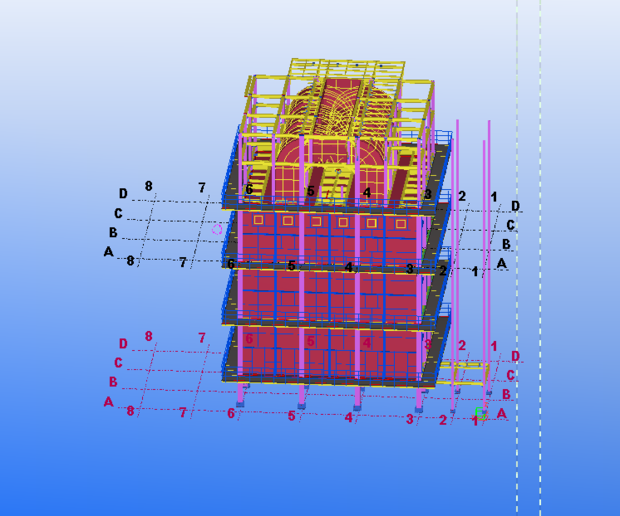 BIM问答|tekla中轴线莫名其妙地变红，然后不管切哪个面，按下ctrl p都会看到那个红色的轴线面