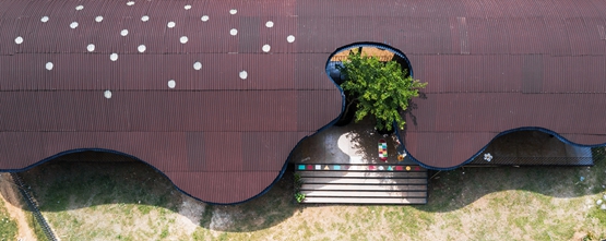 BIM建筑|越南农村建造波状屋顶幼儿园