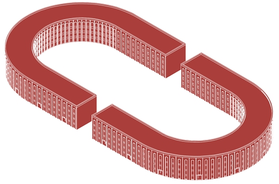 BIM建筑|格雷姆·尼科尔斯设计体育场形状的住宅区