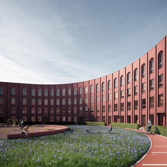 BIM建筑|格雷姆·尼科尔斯设计体育场形状的住宅区