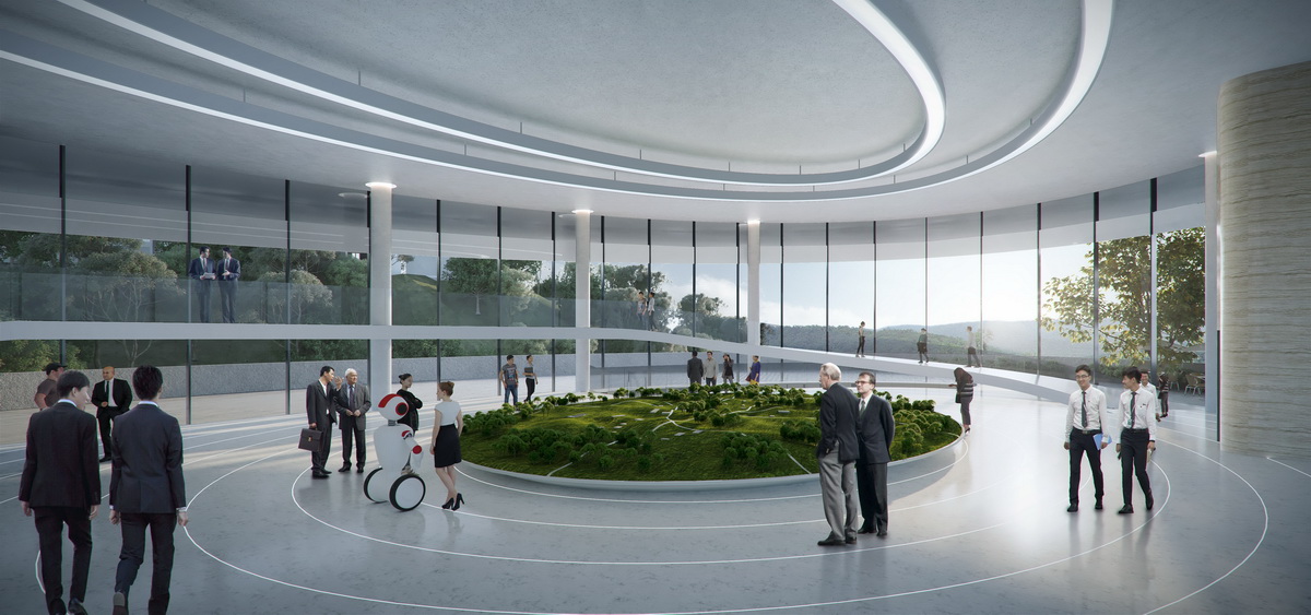 BIM建筑|“融于自然，地景之上”——江西虔心小镇展厅设计 / GWP Architects