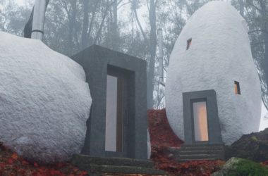 BIM建筑|奇异构想——“支石墓”小屋 / Davit and Mary Jilavyan-BIM建筑网