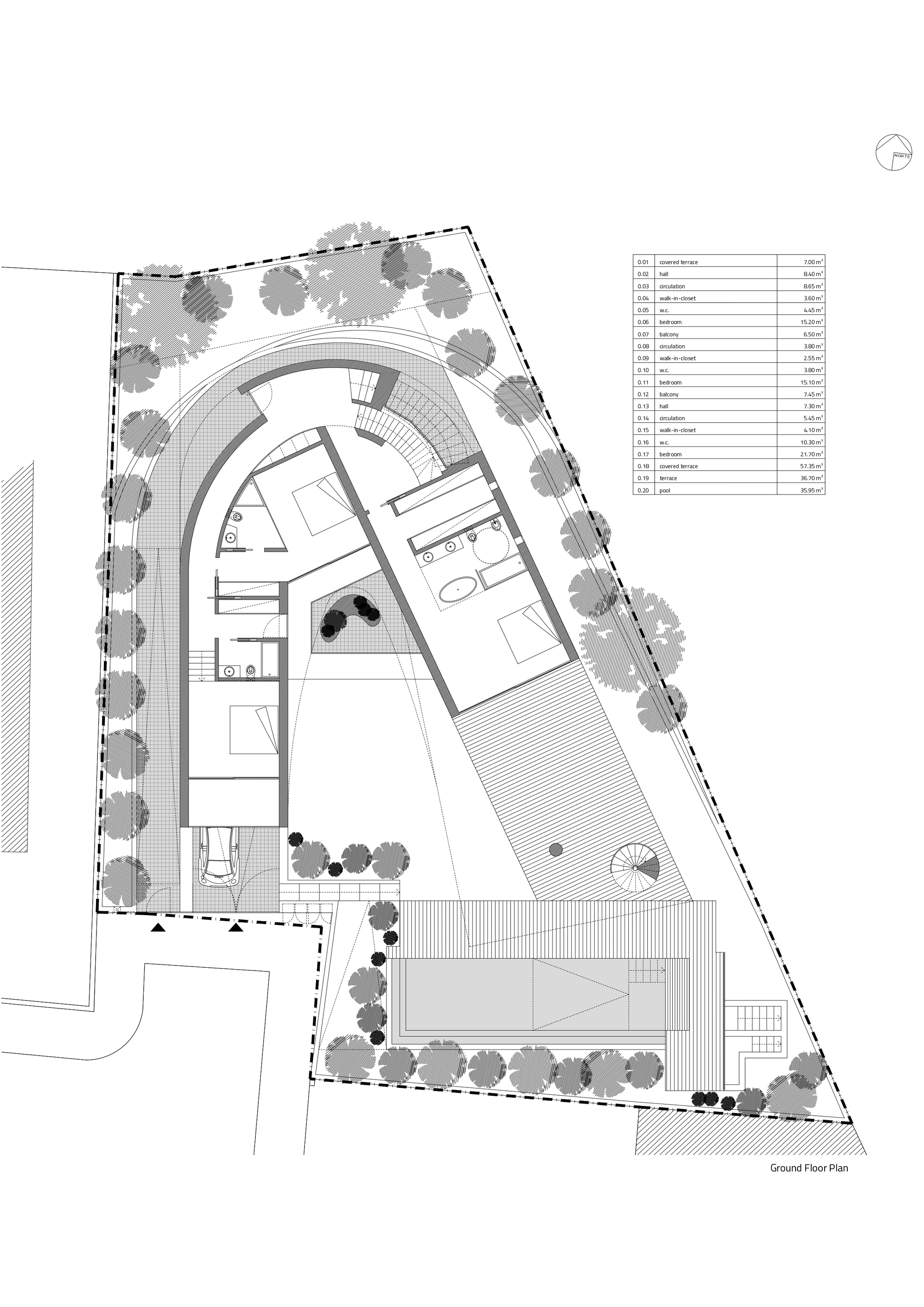 BIM建筑|葡萄牙 Dorfler 住宅，大胆而优雅的曲线 / Vitor Vilhena Arquitectura