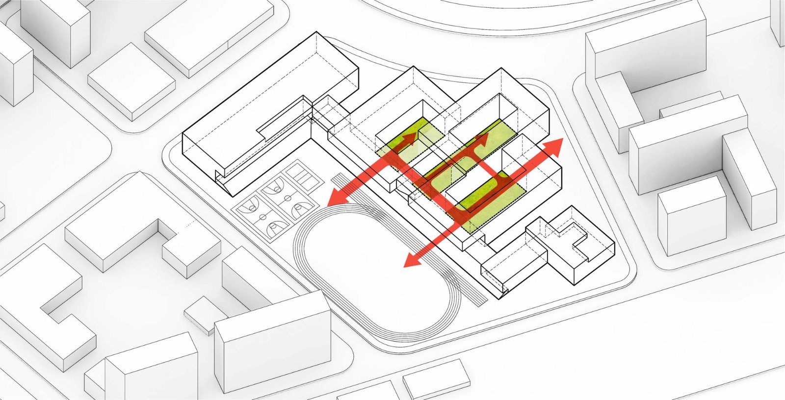 BIM建筑|华东师范大学第二附属中学前滩学校及冰厂田前滩幼儿园 / 致正建筑工作室+大正建筑事务所