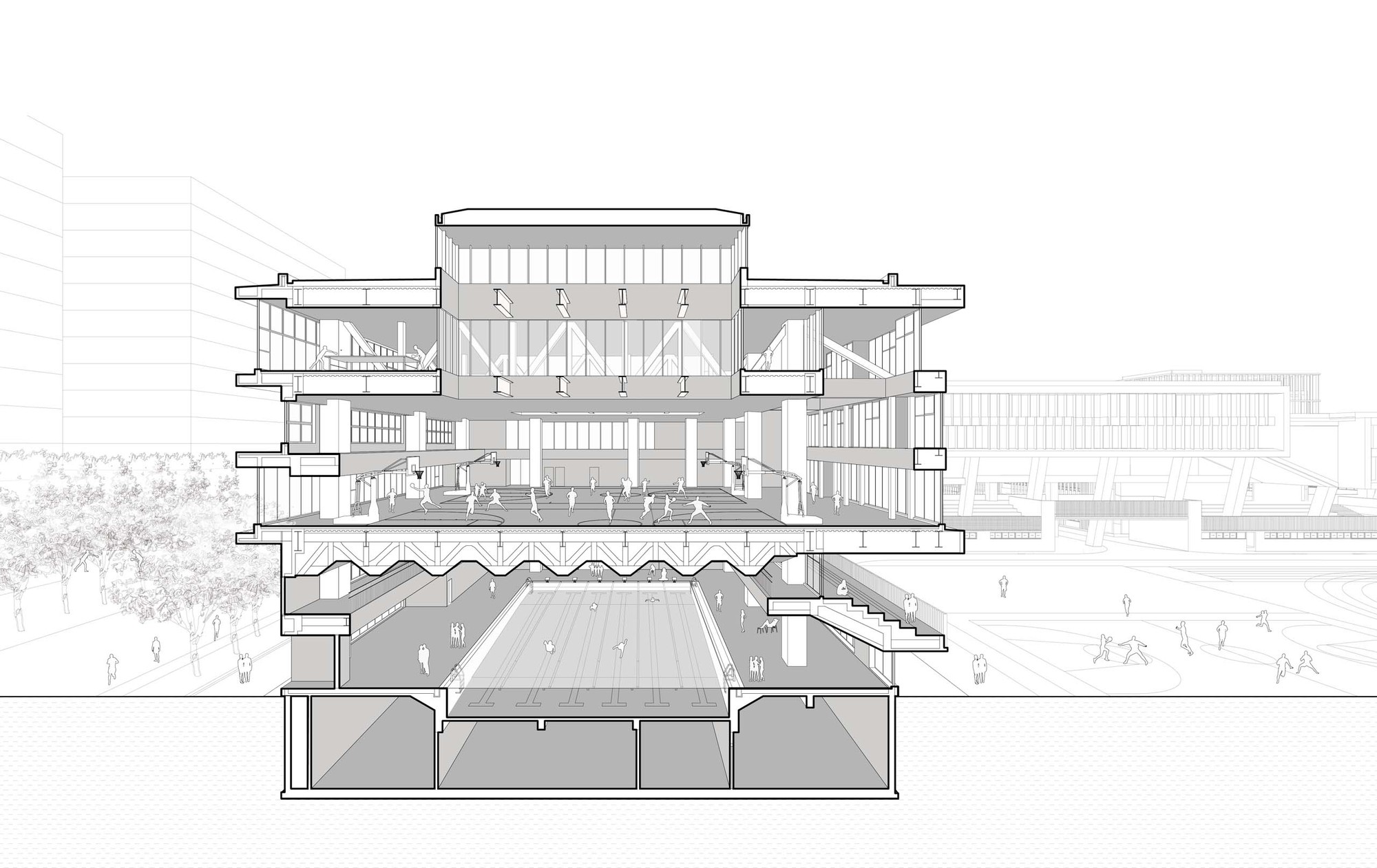 BIM建筑|华东师范大学第二附属中学前滩学校及冰厂田前滩幼儿园 / 致正建筑工作室+大正建筑事务所