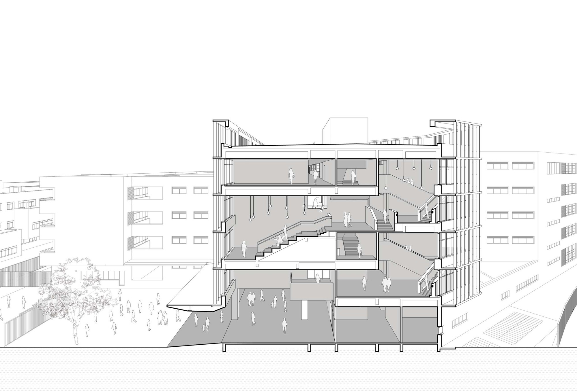 BIM建筑|华东师范大学第二附属中学前滩学校及冰厂田前滩幼儿园 / 致正建筑工作室+大正建筑事务所