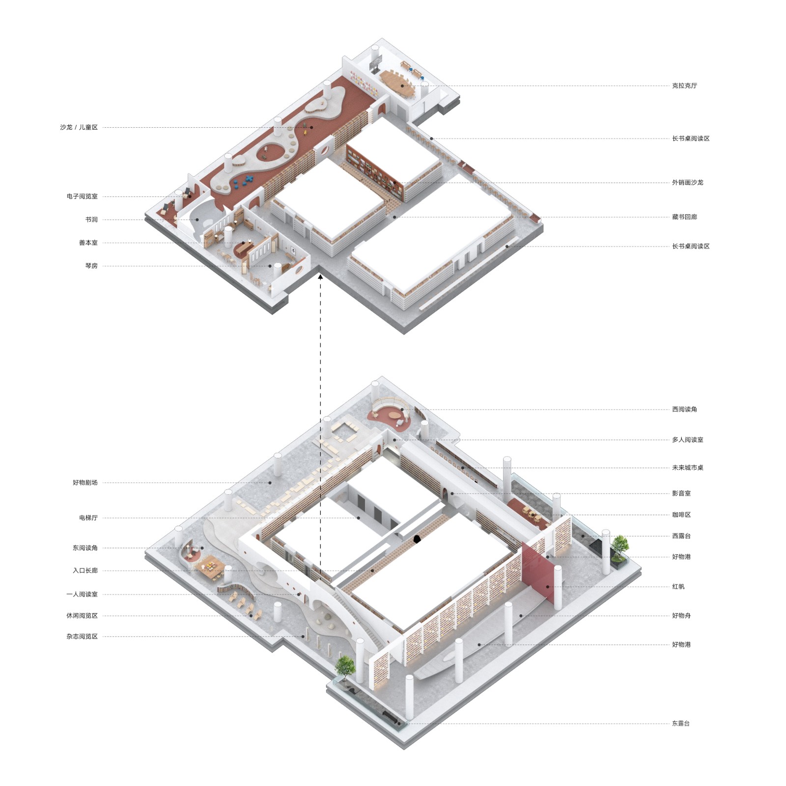 BIM建筑|朝彻书屋——一个抽象的港口城市 / Wutopia Lab
