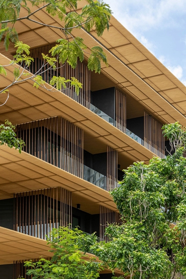 BIM建筑|ACA建筑工作室在泰国多沙达度假村增加水平雨棚