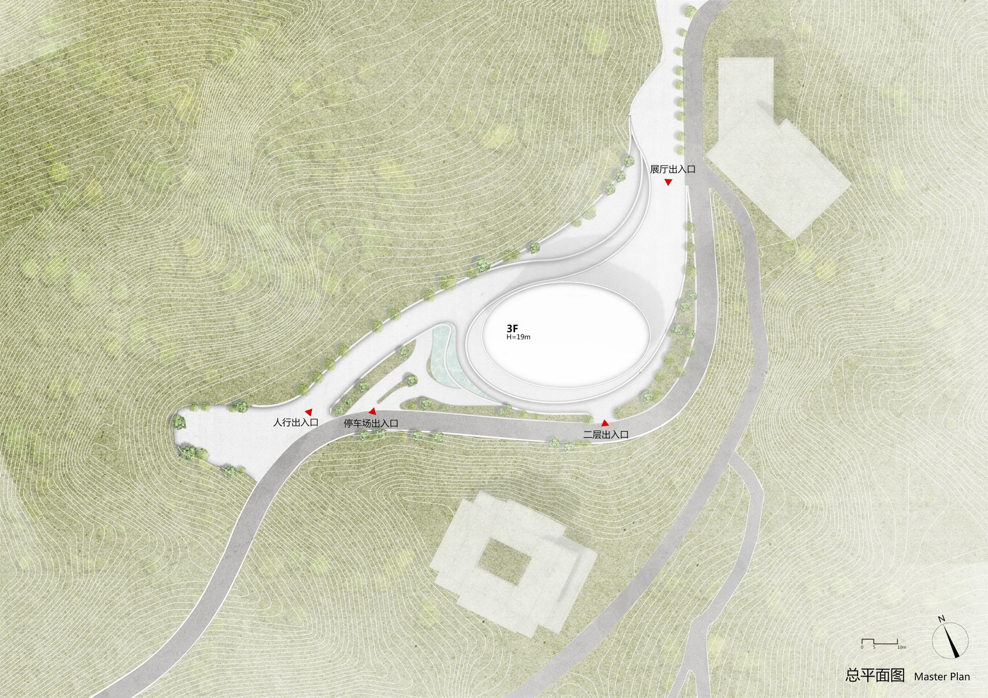BIM建筑|“融于自然，地景之上”——江西虔心小镇展厅设计 / GWP Architects