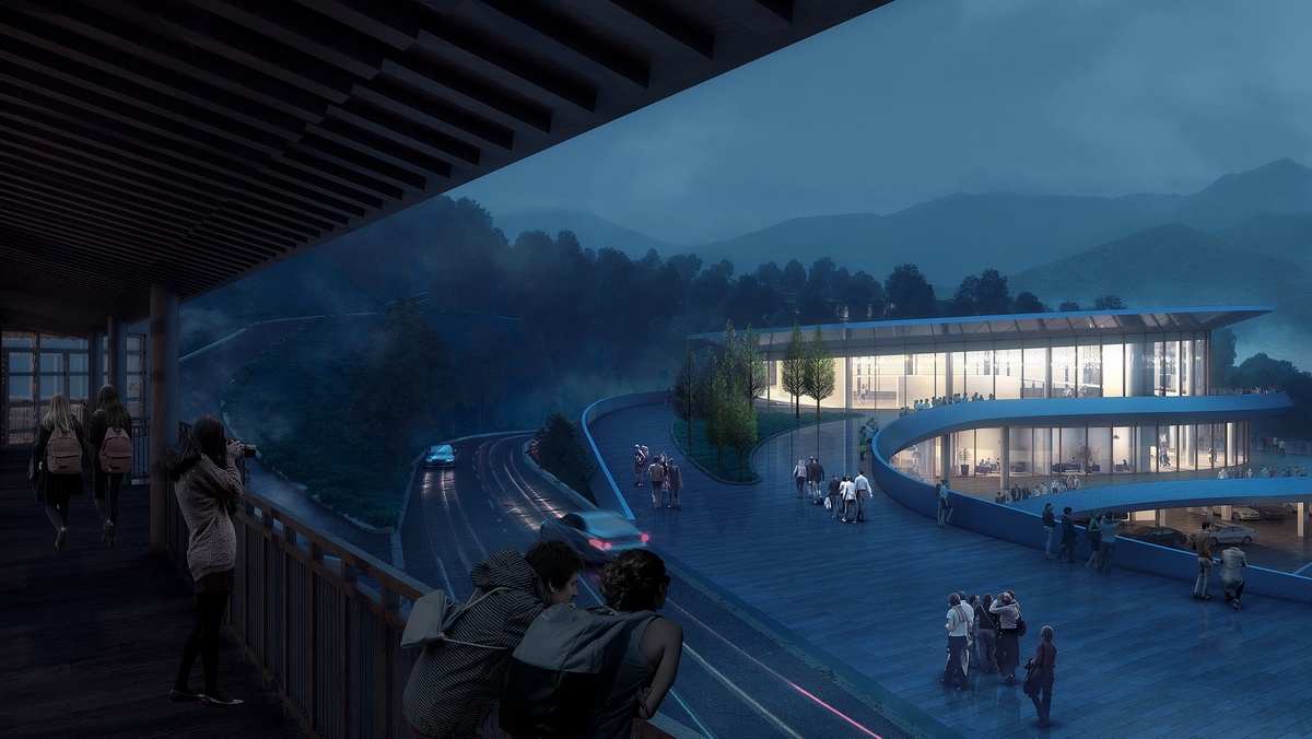 BIM建筑|“融于自然，地景之上”——江西虔心小镇展厅设计 / GWP Architects