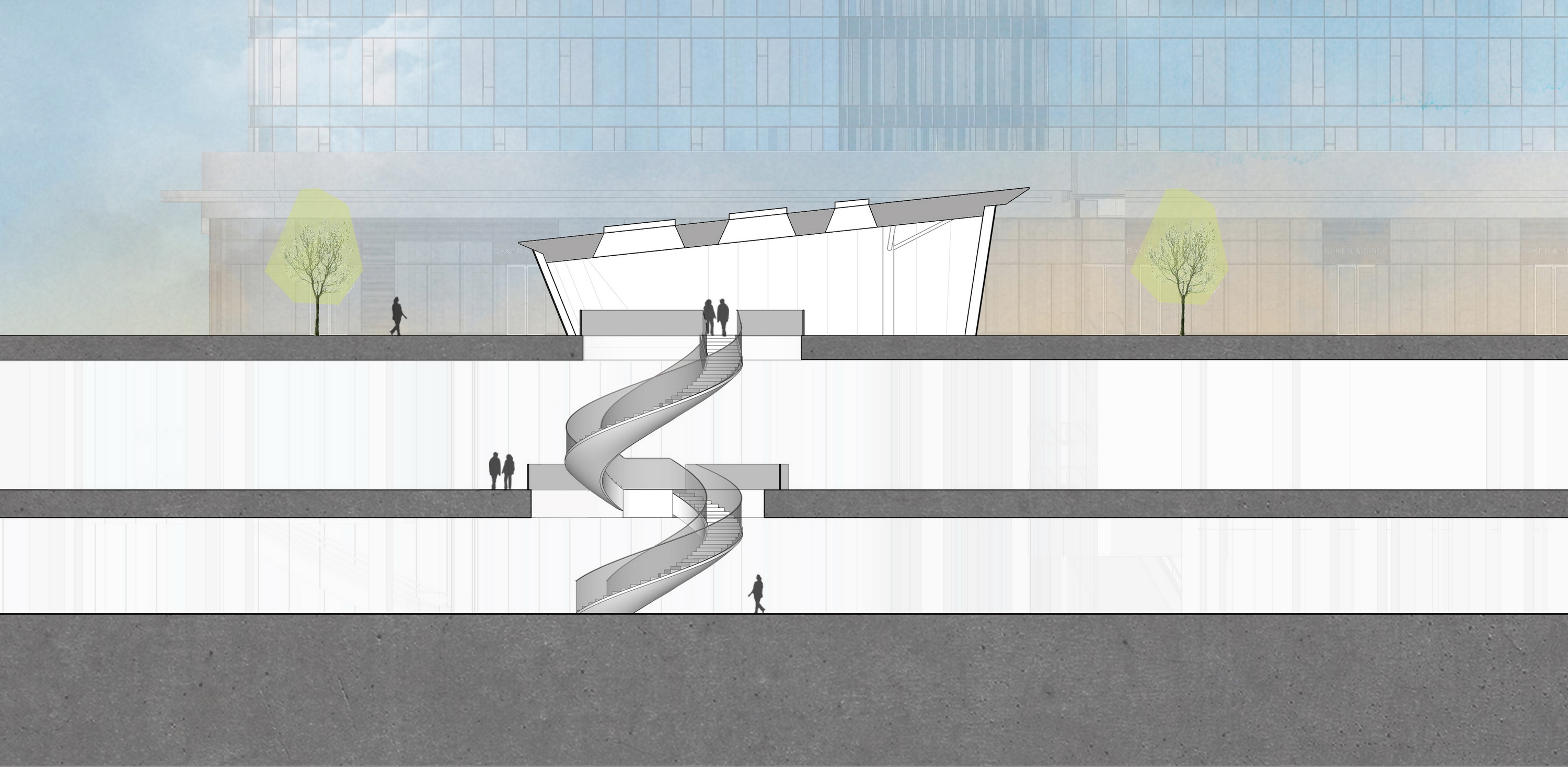 BIM建筑|上海虹桥首个当代艺术馆：一只“机翼”，跳脱于方盒子城市肌理 / 三益设计