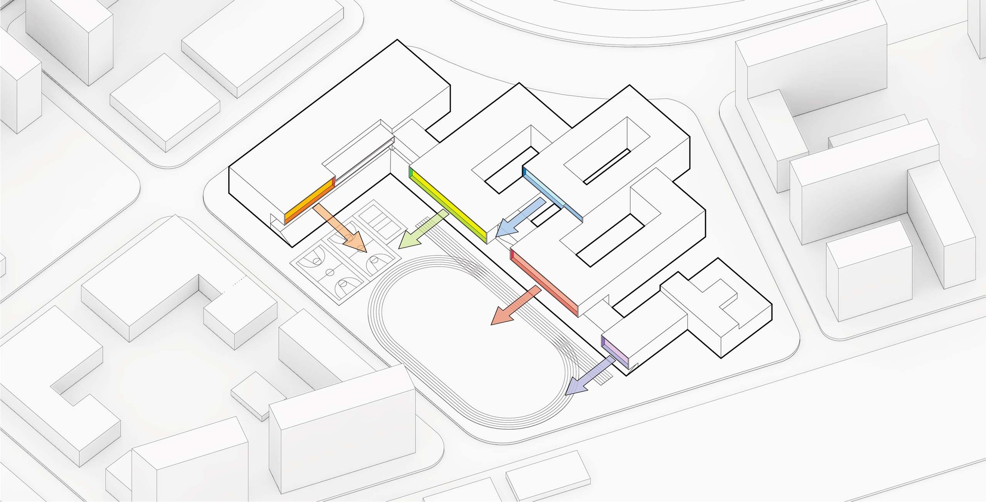 BIM建筑|华东师范大学第二附属中学前滩学校及冰厂田前滩幼儿园 / 致正建筑工作室+大正建筑事务所