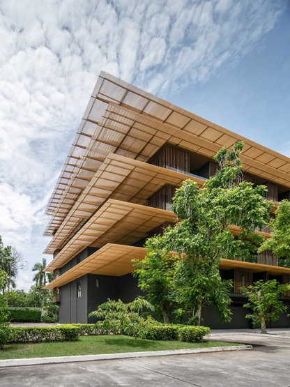 BIM建筑|ACA建筑工作室在泰国多沙达度假村增加水平雨棚