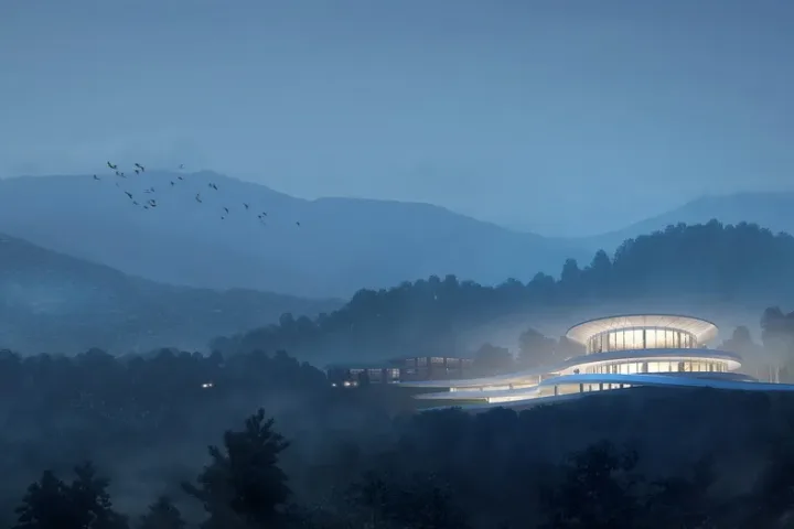 BIM建筑|“融于自然，地景之上”——江西虔心小镇展厅设计 / GWP Architects