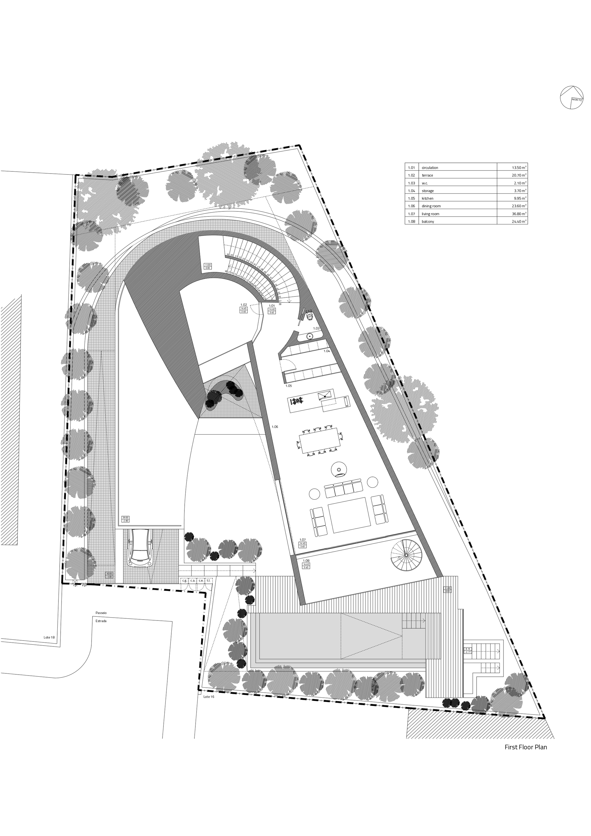 BIM建筑|葡萄牙 Dorfler 住宅，大胆而优雅的曲线 / Vitor Vilhena Arquitectura