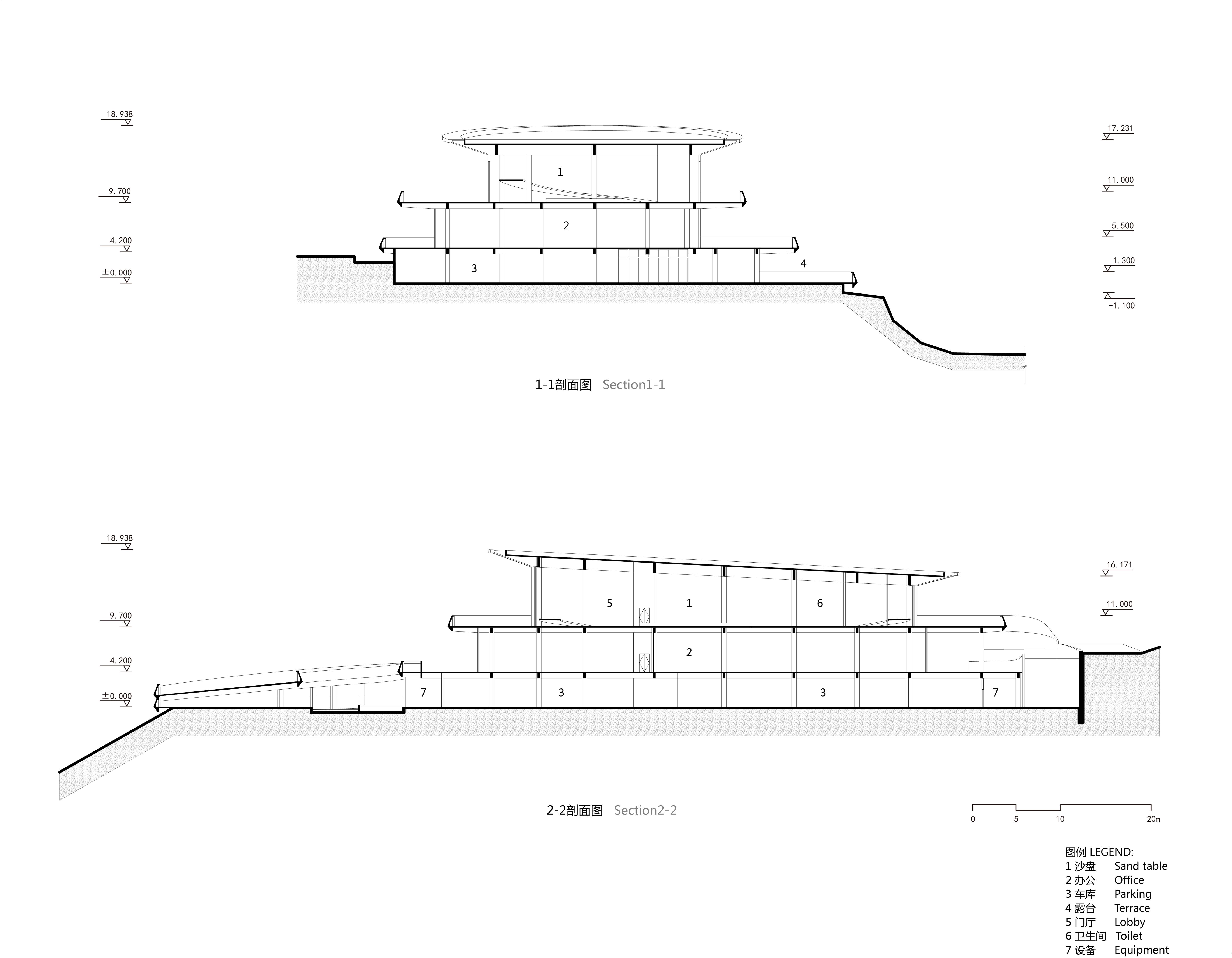 BIM建筑|“融于自然，地景之上”——江西虔心小镇展厅设计 / GWP Architects
