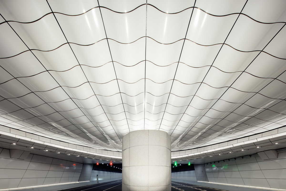BIM建筑|海口文明东隧道光过渡设计：优雅纯洁的白色贝壳 / 槃达中国