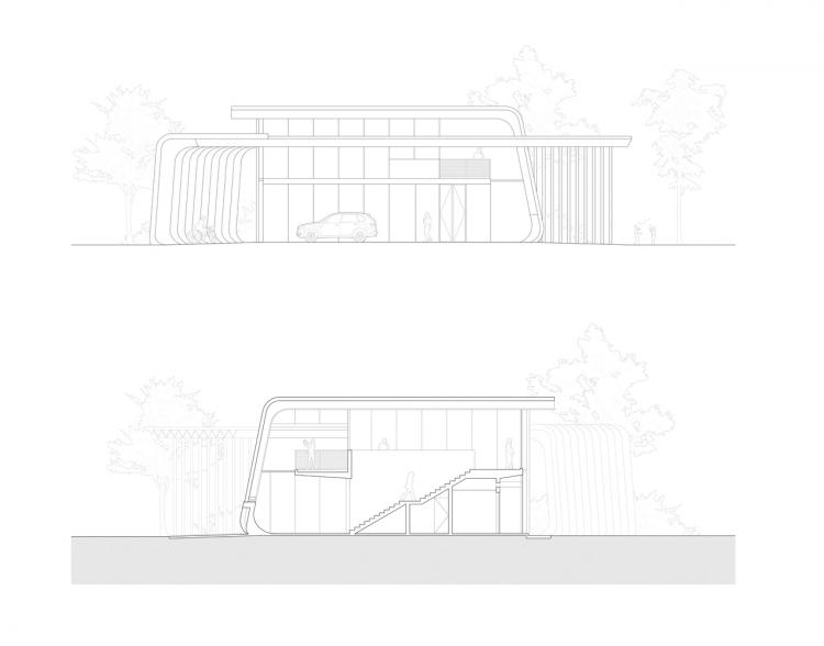BIM建筑|上海苏州河中石化加油站改造 / 同济原作设计工作室