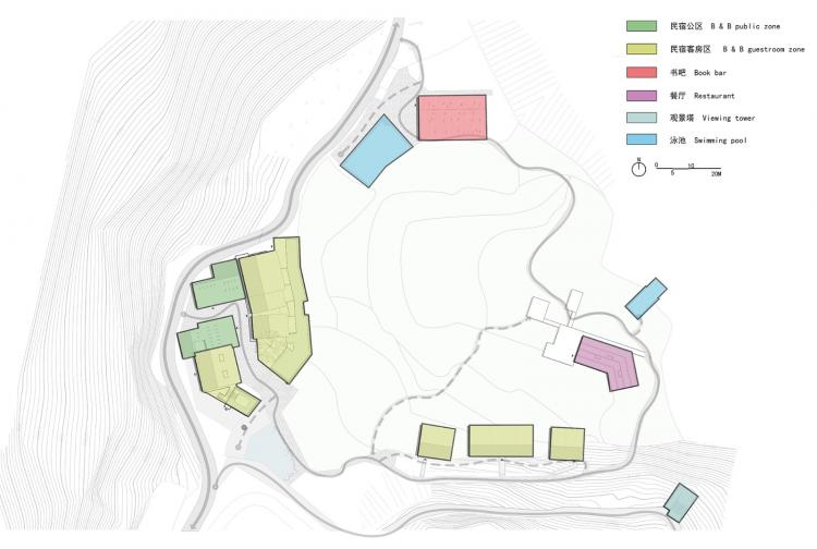 BIM建筑|可居可游，在半山稻田之间：重庆垫江巴谷宿集建筑设计 / 三文建筑