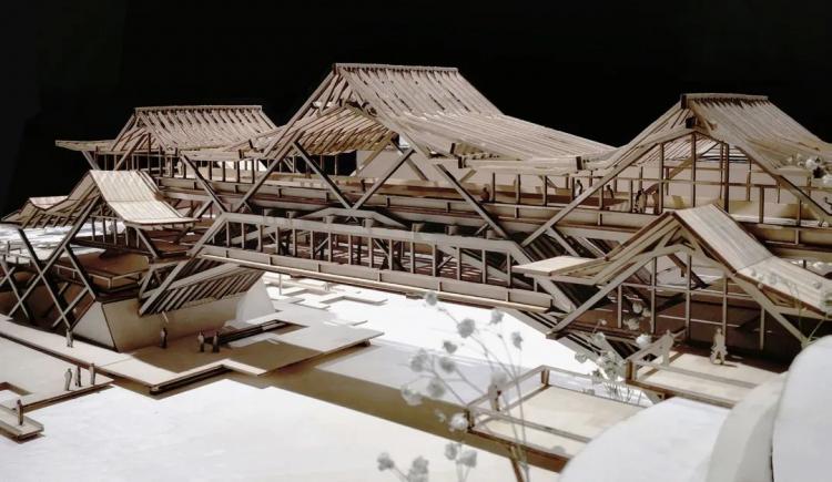BIM建筑|2019基准杯二等奖 | 用传统木拱桥工艺搭建水岸工艺馆