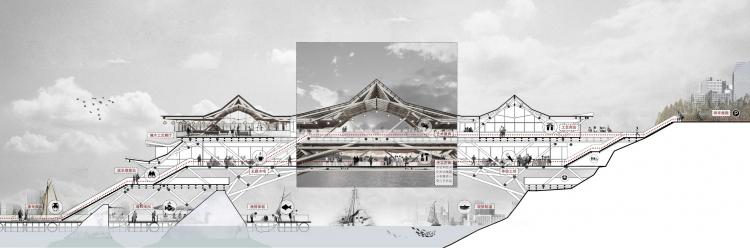 BIM建筑|2019基准杯二等奖 | 用传统木拱桥工艺搭建水岸工艺馆