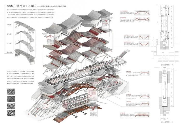 BIM建筑|2019基准杯二等奖 | 用传统木拱桥工艺搭建水岸工艺馆