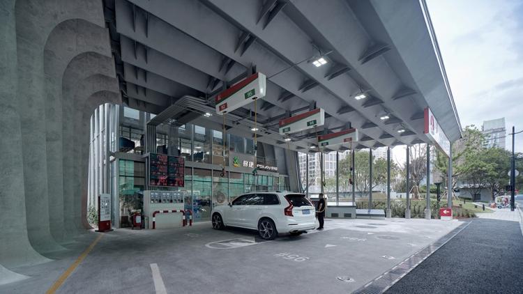 BIM建筑|上海苏州河中石化加油站改造 / 同济原作设计工作室