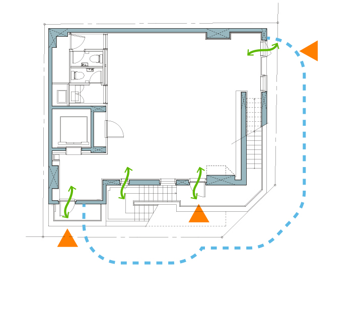 BIM建筑|荒川大厦，交叠楼梯以纯“凹造型”的居住办公大厦 / 日建设计