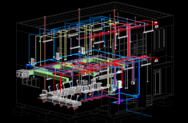 某公共卫生间全专业模型，含机电设备族-BIM建筑网