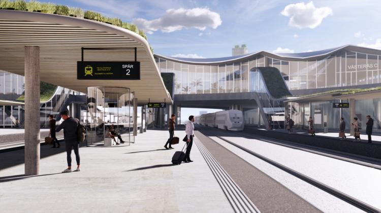 BIM建筑|用一叶屋顶整合的交通枢纽/BIG