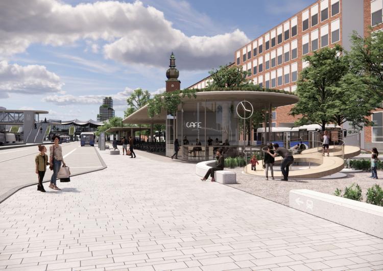 BIM建筑|用一叶屋顶整合的交通枢纽/BIG