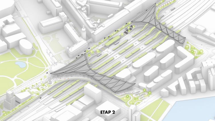 BIM建筑|用一叶屋顶整合的交通枢纽/BIG