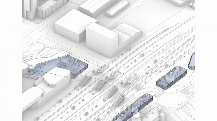 BIM建筑|用一叶屋顶整合的交通枢纽/BIG
