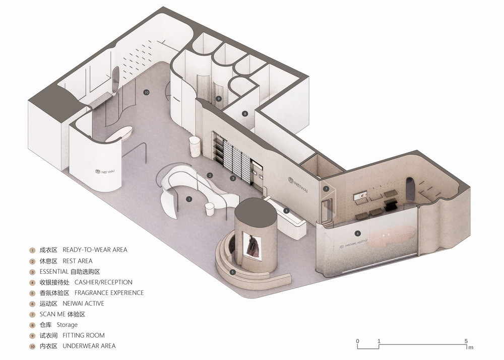 BIM建筑|表达女性之美的室内设计：NEIWAI旗舰店/Studiolite（SLT）