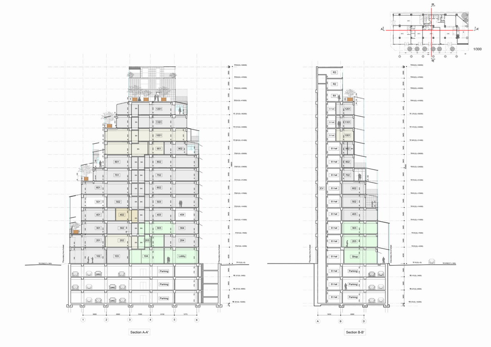 BIM建筑|‘台北屋顶’住宅 / 平田晃久建筑设计事务所