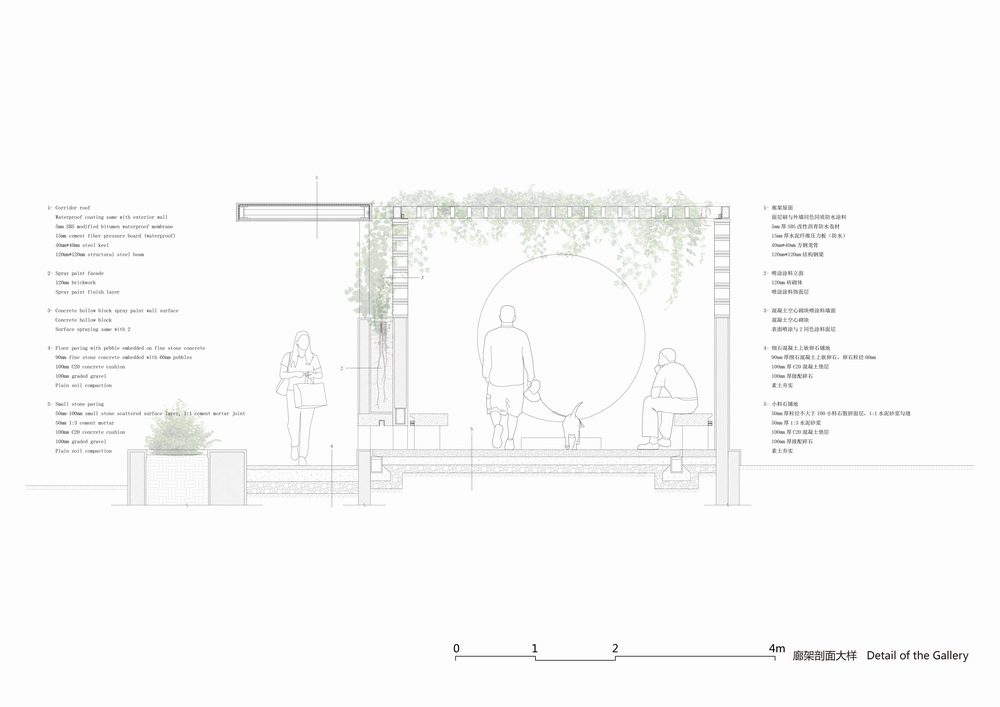 BIM建筑|居民区旁的复廊围墙/梓耘斋建筑