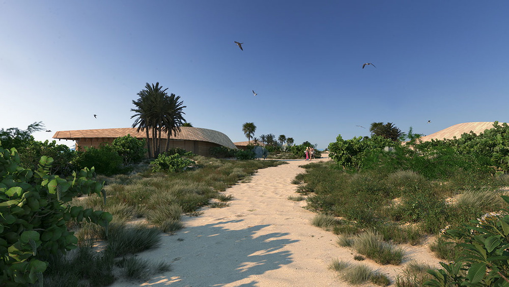 BIM建筑|隈研吾沙特阿拉伯度假村方案：在水陆间起伏