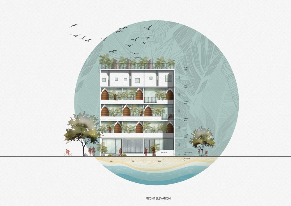 BIM建筑|如果，建筑是海浪：Le Bouton酒店/D1 Architectural Studio