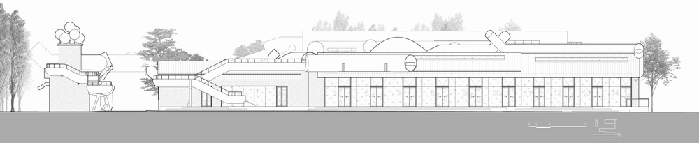 BIM建筑|山丘屋面和管道滑梯：The Playscape儿童成长中心/waa未觉建筑