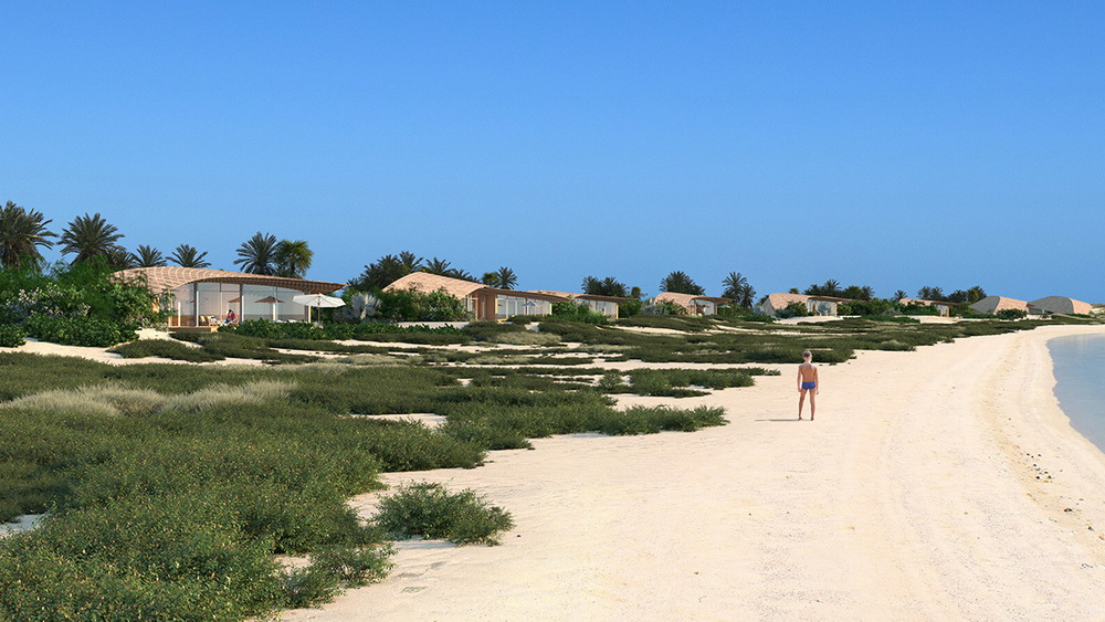 BIM建筑|隈研吾沙特阿拉伯度假村方案：在水陆间起伏