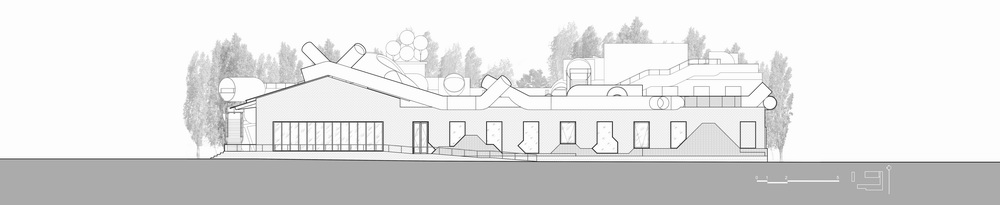 BIM建筑|山丘屋面和管道滑梯：The Playscape儿童成长中心/waa未觉建筑