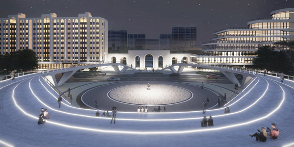 BIM建筑|连接与融入：华盈尚景南北中轴连接天桥方案竞赛结果公告