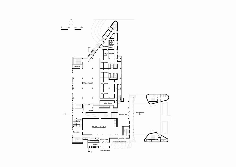 BIM建筑|清华大学南区食堂及就业指导中心 / 清华大学建筑学院素朴建筑工作室